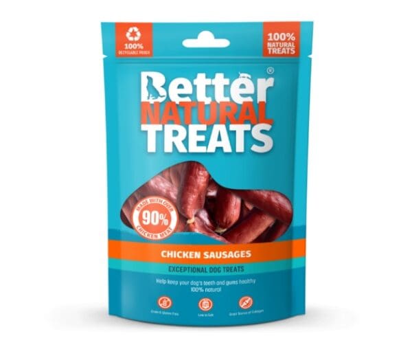 better natural treats chicken sausages 90g