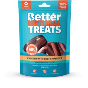 Better Natural Treats Chicken and beef sausages 90g