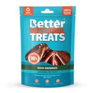 better natural treats Duck sausages 90g