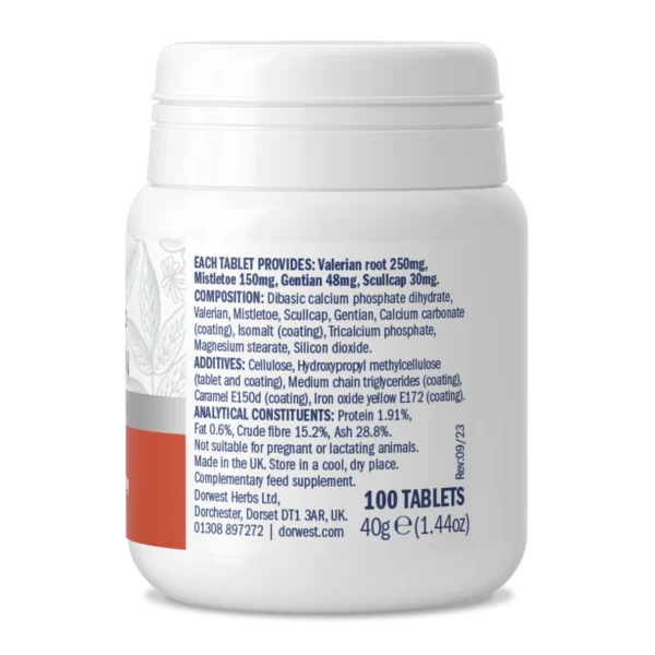 Dorwest Scullcap & Valerian Tablets For Dogs And Cats