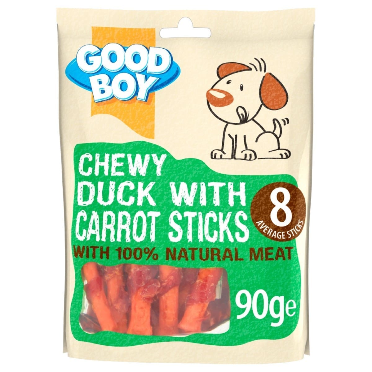 Good Boy Duck With Carrot Sticks.