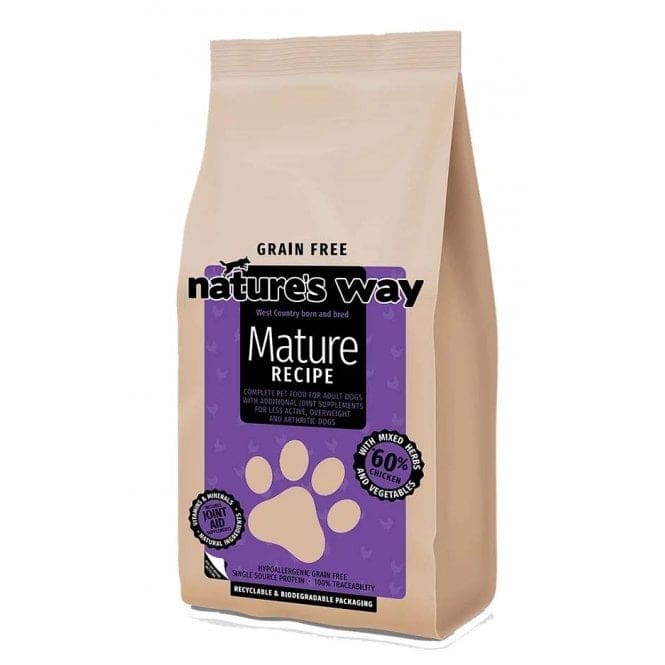 Natures Way GRAIN FREE Mature Recipe dry dog food best selling uk