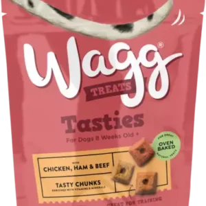Wagg Treats Tasties with Chicken Ham & Beef.