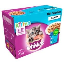 WHISKAS Kitten 2-12 Months Fish Favourites in Jelly