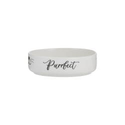 Mason Cash Purrfect Cat bowl, white bowl black writing