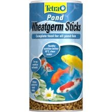Tetra Pond Wheatgerm Sticks. Floating food sticks providing healthy and balanced nutrition for pond fish when water temperatures are low in autumn and spring.