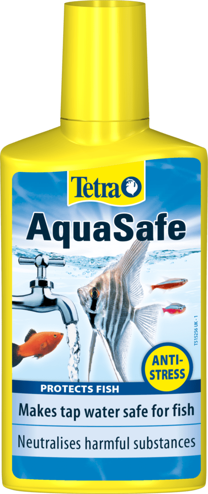 Tetra AquaSafe makes tap water safe for fish and reliably protects fish and plants against harmful substances contained in the water.