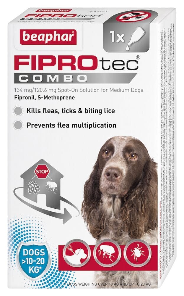 Beaphar FIPROtec COMBO Flea & Tick Spot-On for Dogs (10-20kg)