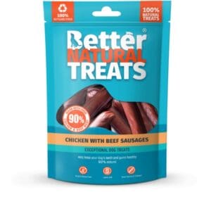 Better Natural Treats Chicken and beef sausages 90g