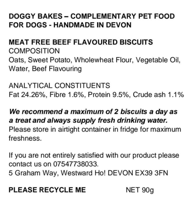 Beef Flavoured Biscuits Westward ho doggy Bakes locally hand made in north devon