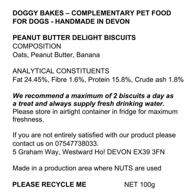 Peanut Butter Delight Biscuits Doggy Bakes of westward ho
