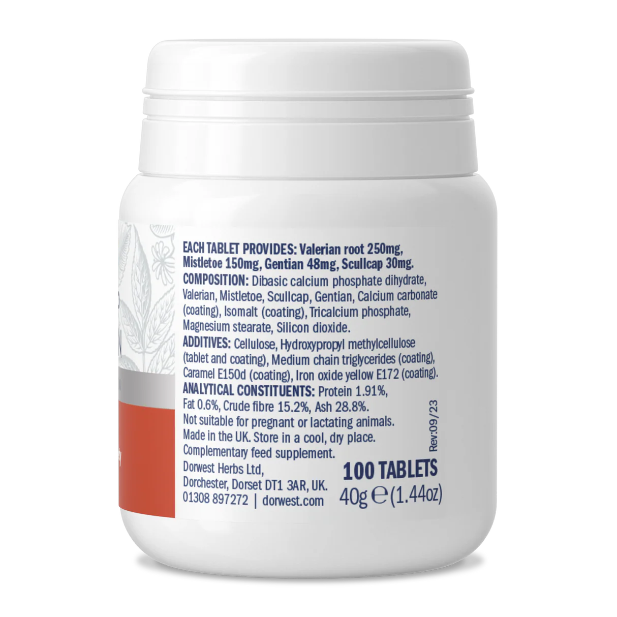 Dorwest Scullcap & Valerian Tablets For Dogs And Cats